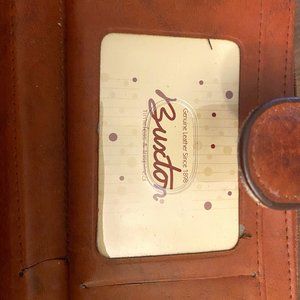 Buxton leather checkbook wallet brown